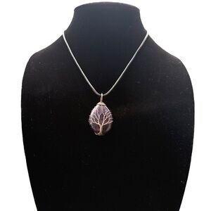 3/$25 Handmade Gold Wire Wrapped Purple Stone Tree of Life
